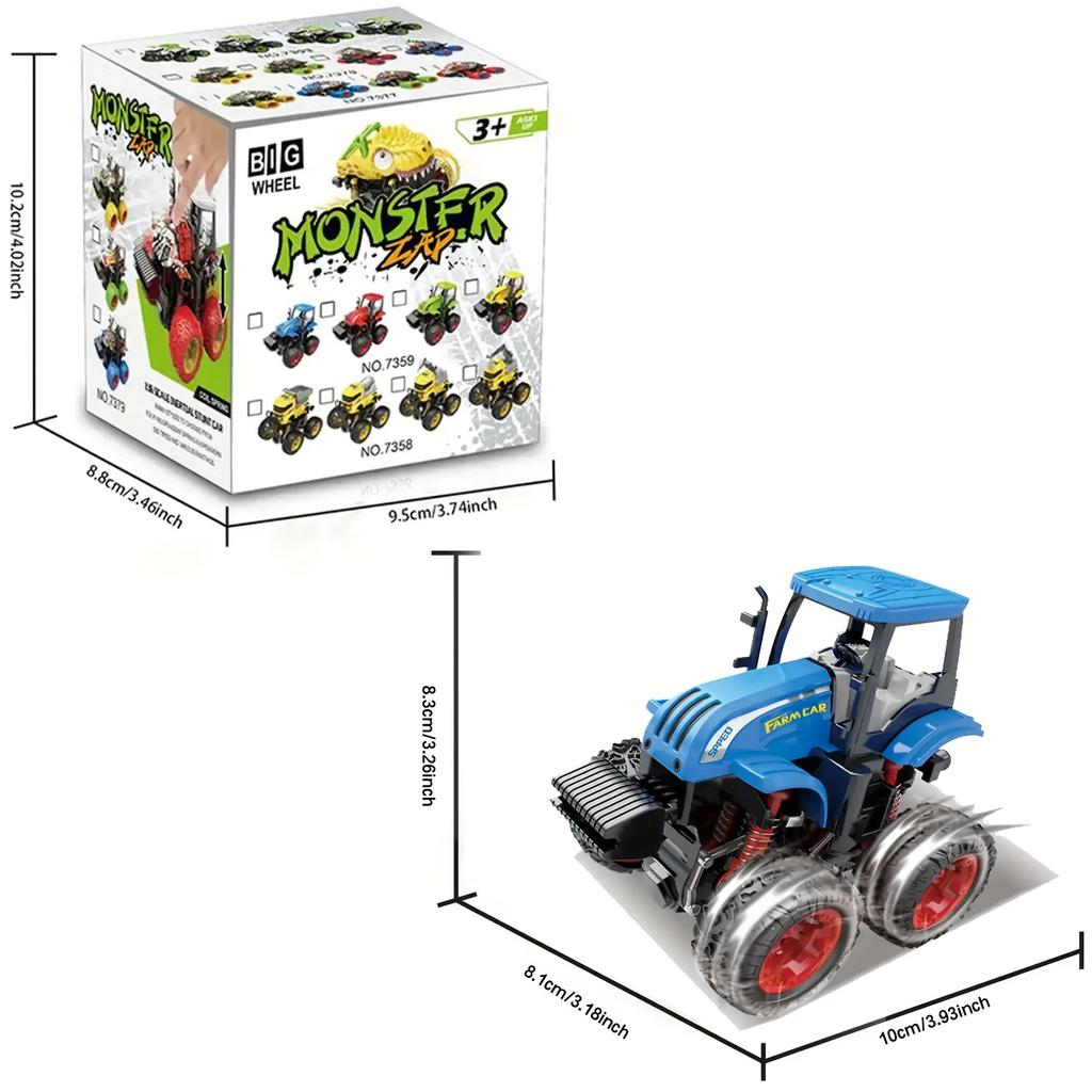 Farmer Stunt Car Inertia 4x4 Dual Inertia Stunt Green Climbing 360° Spin Flip Shock Утолщенные шины Внедорожный скутер Игрушечная машина в подарок на Хэллоуин