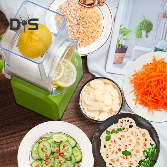 Измельчитель овощей без усилий, прочная присоска, 3 комплекта лезвий, удобный ручной роторный овощерезка, кухонные принадлежности