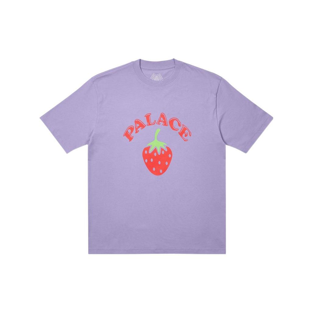 Palace Fruity Letter Print Crew Neck Short Sleeve T-Shirt Unisex Tops Violet P22TS040
