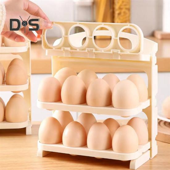 Egg Storage Container Large Capacity Food Grade BPA Free Foldable Design Portable Egg Holder Refrigerator Tray
