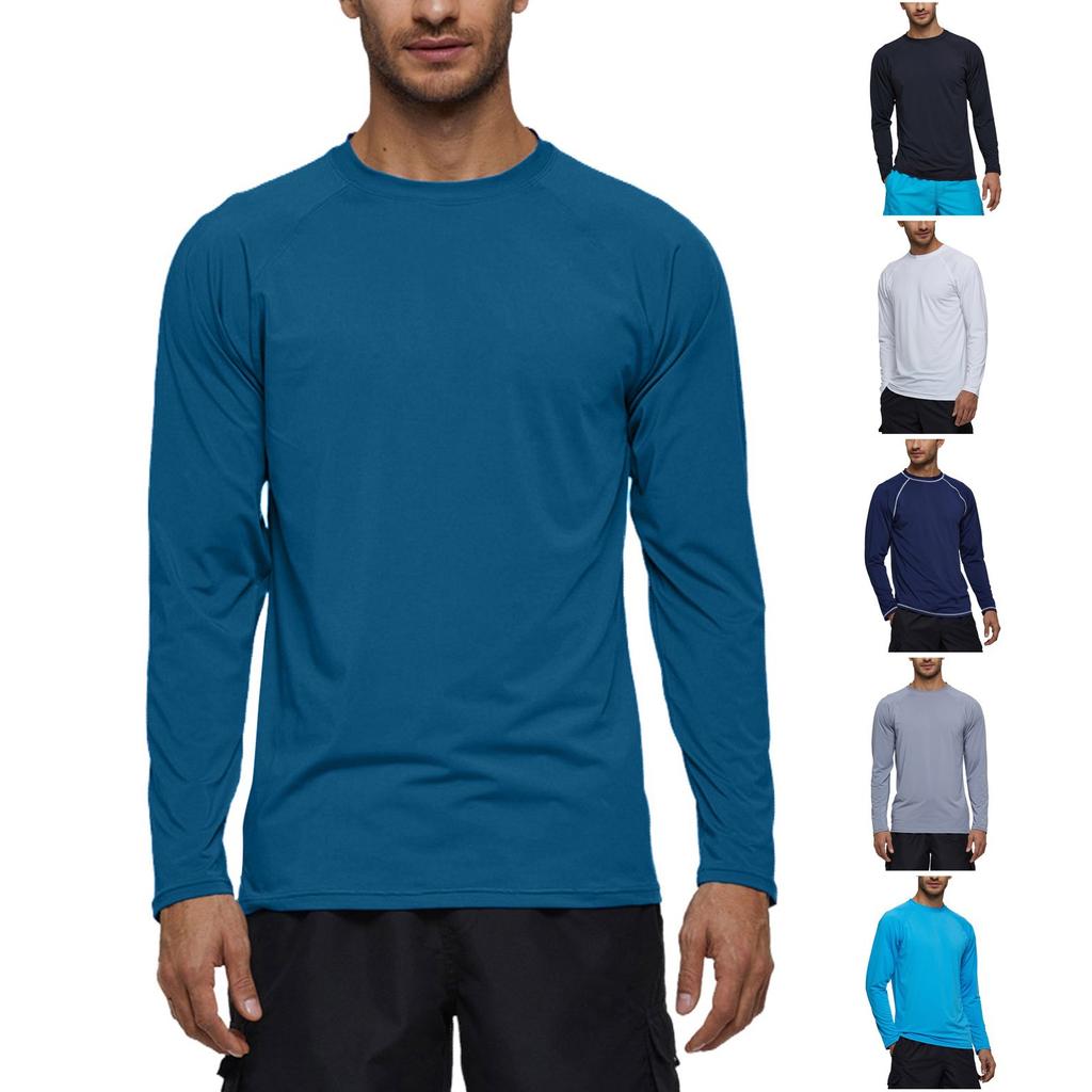 Men's Long-Sleeved Loose Sun Clothing Upf 50+ Beach Sun Quick-Drying Clothing Men's Surfing Clothing Men's Swimwear