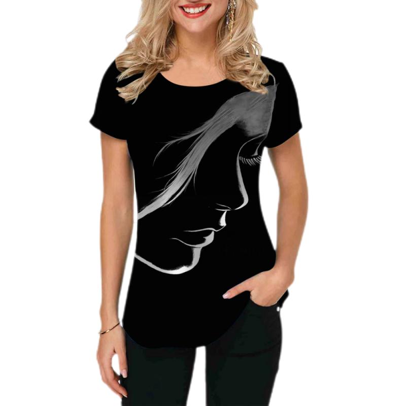 2023 Women T-shirts Abstract Painting Graphic T-shirts Short-Sleeved Tops Fashion Designer Apparle Summer For Ladies Tees New