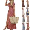 Women Short Sleeve Floral Maxi Long Dress Ladies Boho Party Evening Casual Dress