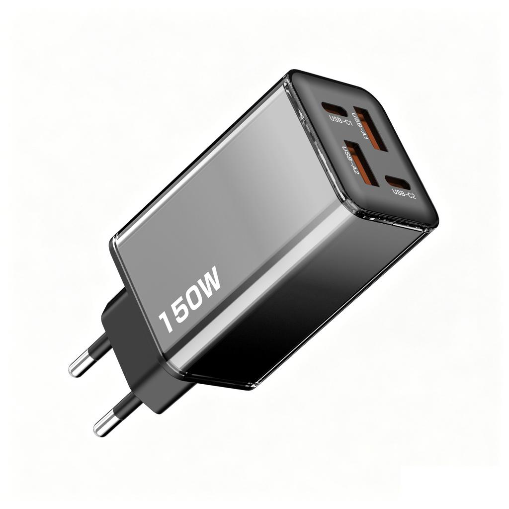 150W 4 Ports USB Type C Fast Charging Adapter USB QC3.0 Mobile Phone Wall Travel Adapter for IPhone 17 Samsung Xiaomi EU/US Plug