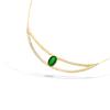[Q4034] - Gold-Plated Necklace 'Cléopatra' Golden Green - 90x15 Mm