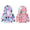 2-8 лет Детская куртка с капюшоном на молнии с мультяшным принтом для девочек