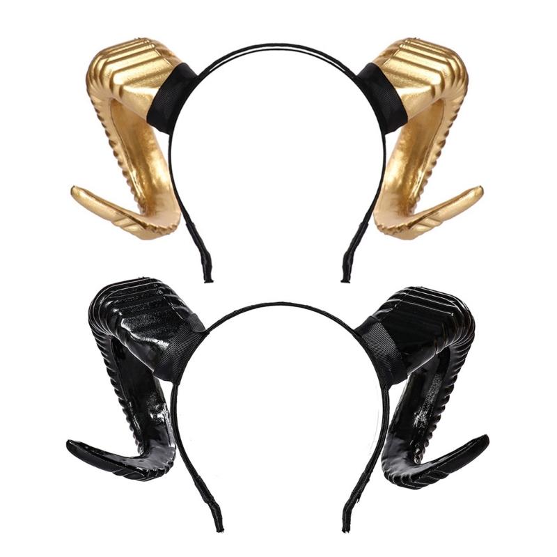Хэллоуин Ведьма Рога Быка Форма Ободок Снимать Фильм Демон Злой Обруч для Волос Греческий Бог Косплей Вечеринка Костюм Головной Убор