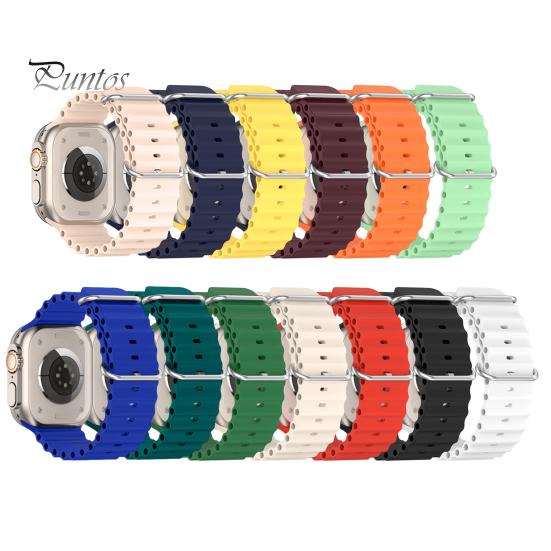 38/40/41 мм 42/44/45 мм ремешок для часов с двойной пряжкой водонепроницаемый сменный силиконовый ремешок для умных часов с защитой от пота для Apple Watch Ultra/Watch 8