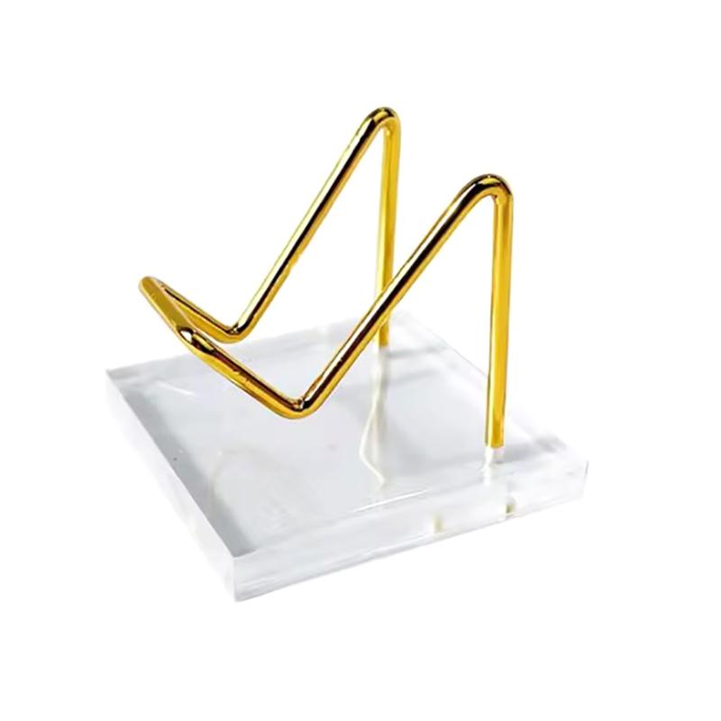 Металлическая минеральная подставка с акриловым основанием для ювелирной подставки, каменной полки