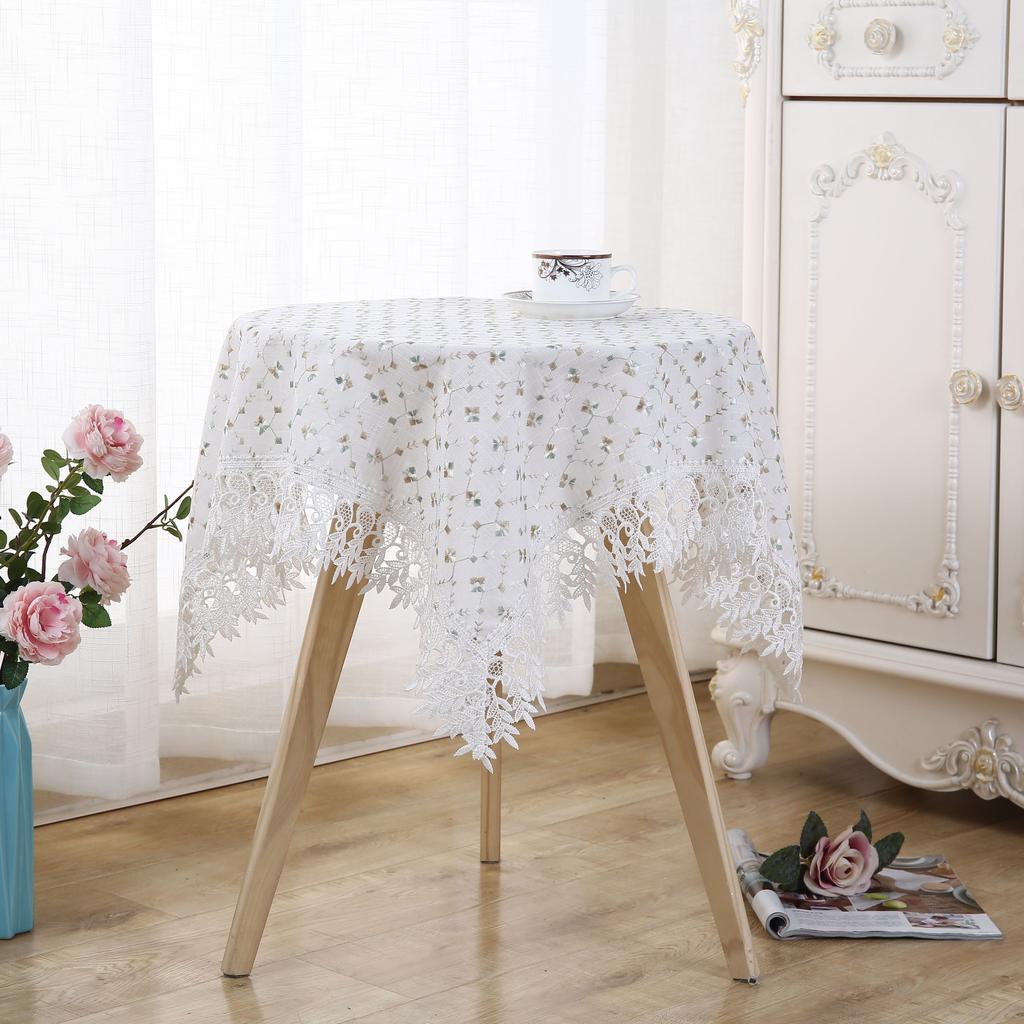 Хлопково-льняная скатерть с вышивкой в пасторальном стиле, скатерть, кружевная декоративная скатерть, журнальный столик, скатерть, скатерть