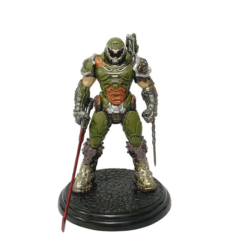 21см Фигурка Коллекционная Модель Статуэтка Doom Slayer Eternal Аниме Охотник на Разрушение Акам Фигурка Настольное Украшение Игрушка из ПВХ Подарок