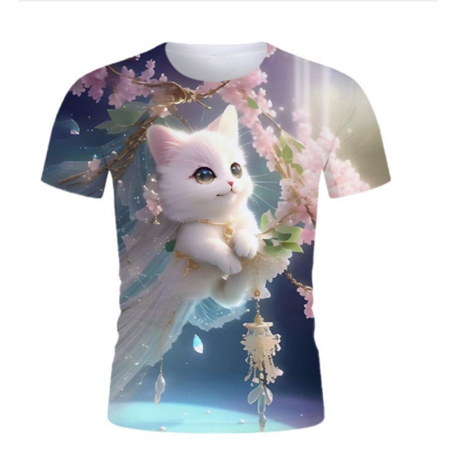 Женская футболка с короткими рукавами и 3D-принтом, праздничная, выходного дня, с круглым вырезом, летняя