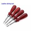 Handmade Leather Edge Beveler for DIY Crafting with Wood Handle