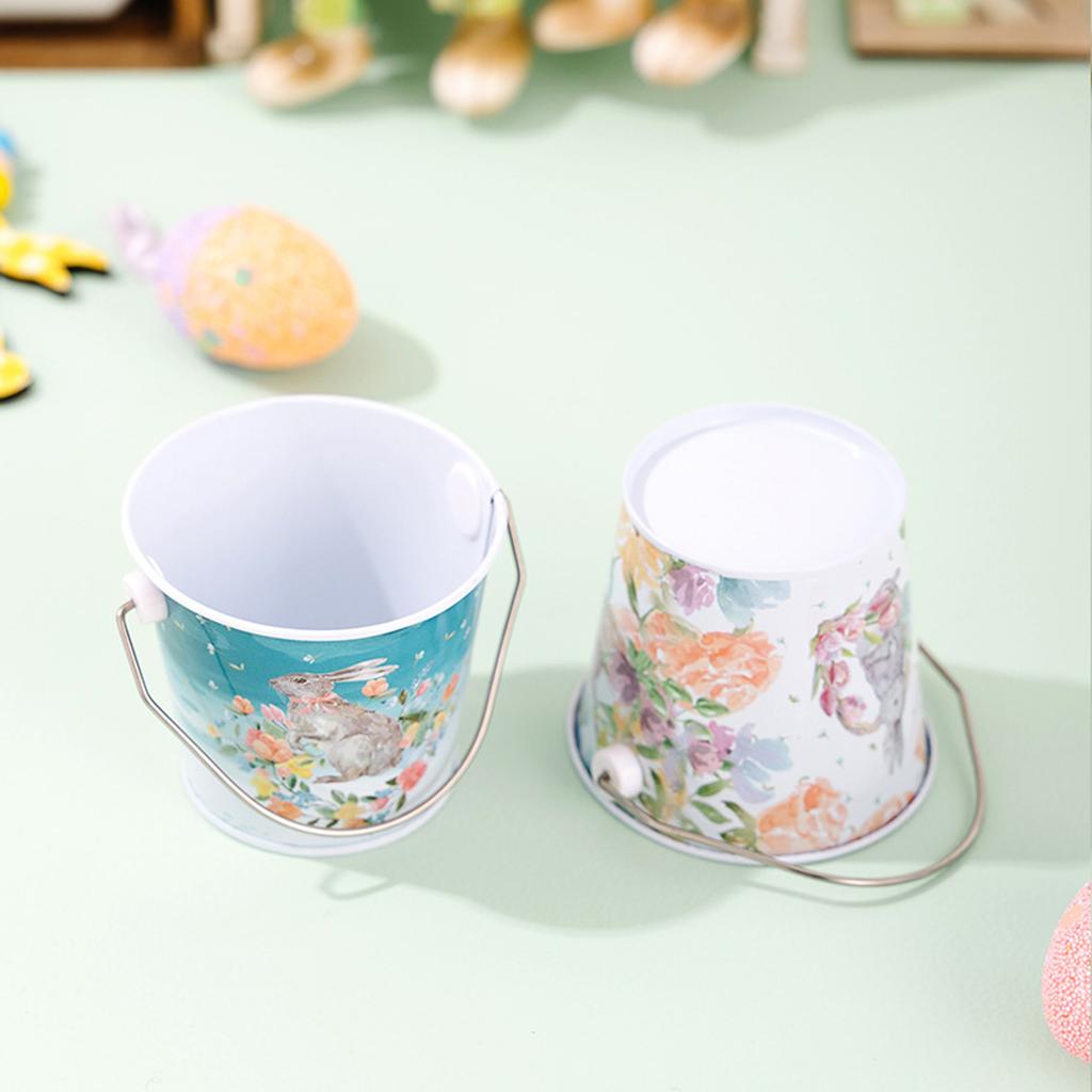 Кованая Железная Коробка для Хранения Пасхальное Яйцо Заяц, Ведро для Хранения Конфет и Подарков, Жестяная Коробка для Хранения