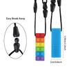 5 Pcs Baby Teether Rainbow Brick Chew Necklace Baby Silicone Teether Autism Sensory Chew Toy Kids