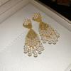 Zircon Pearl Pendant Earrings Delicate Retro Style Women Jewelry