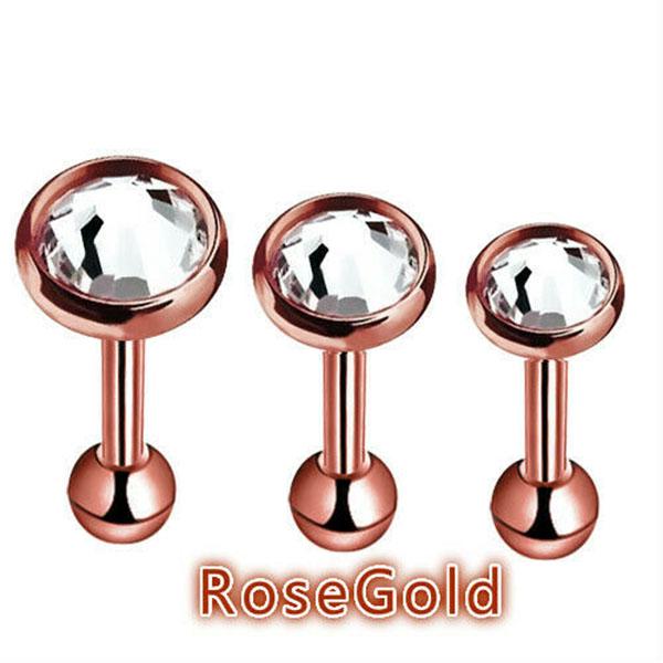 Пирсинг штанга для уха с драгоценными камнями 3 штуки