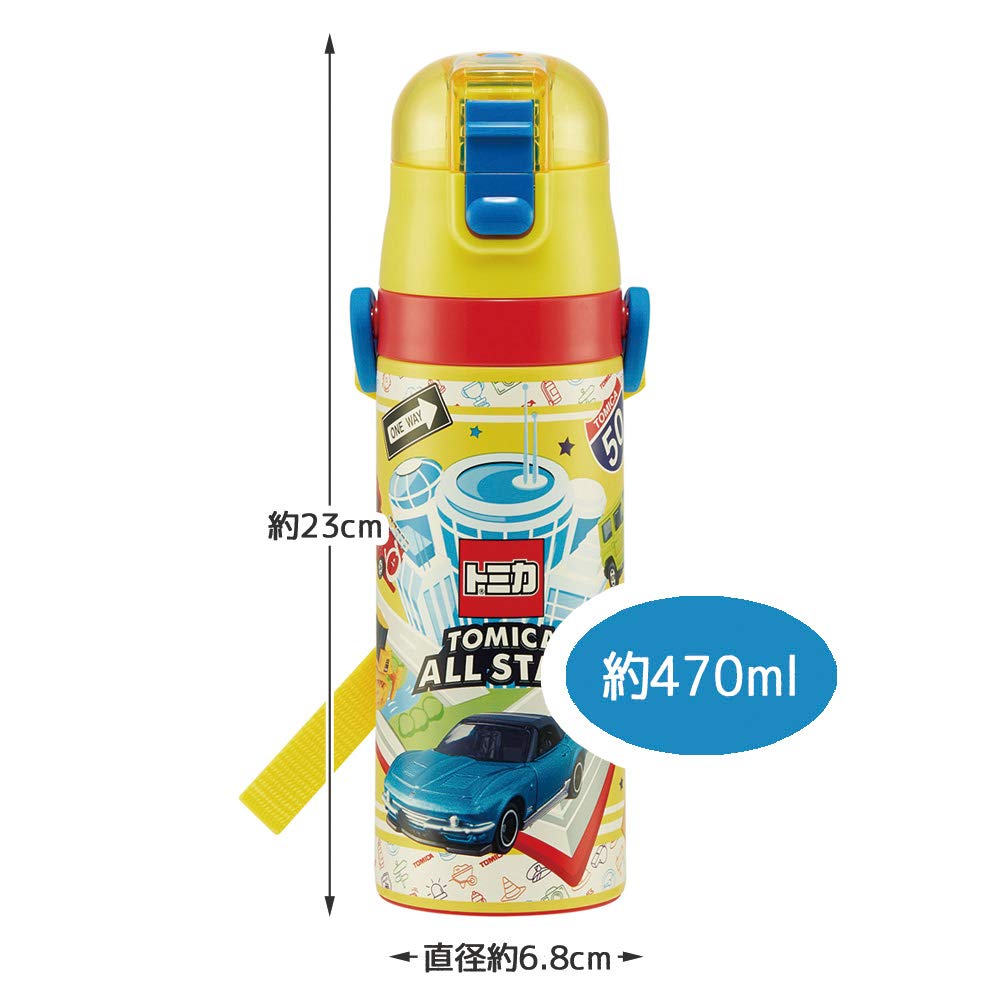 Skater Бутылка для воды 2WAY Direct Drinking Cup Included Tomica 430 мл 470 мл Питьевая нержавеющая сталь Дети Холодоизоляция Light With Strap Детский сад