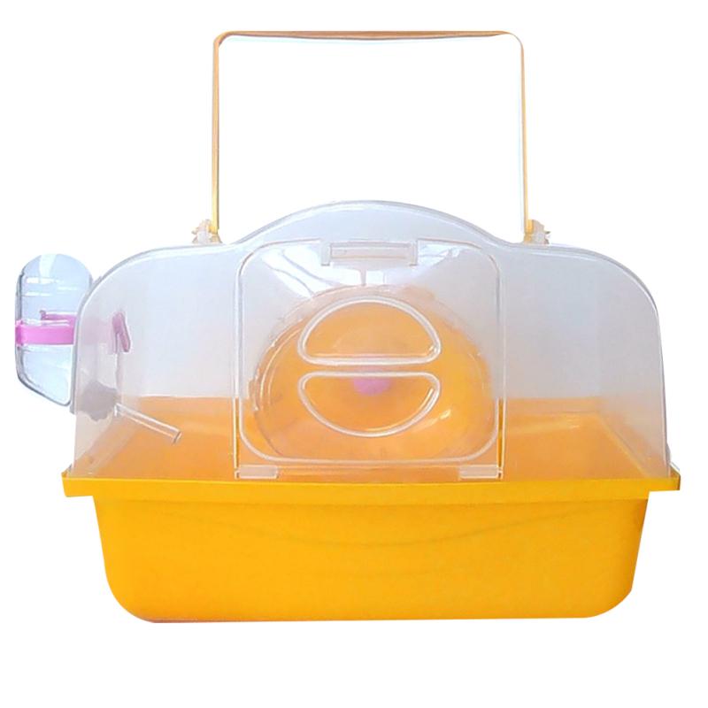 Портативная однослойная прозрачная клетка в пасторальном стиле с ручкой для домашних животных сирийского хомяка