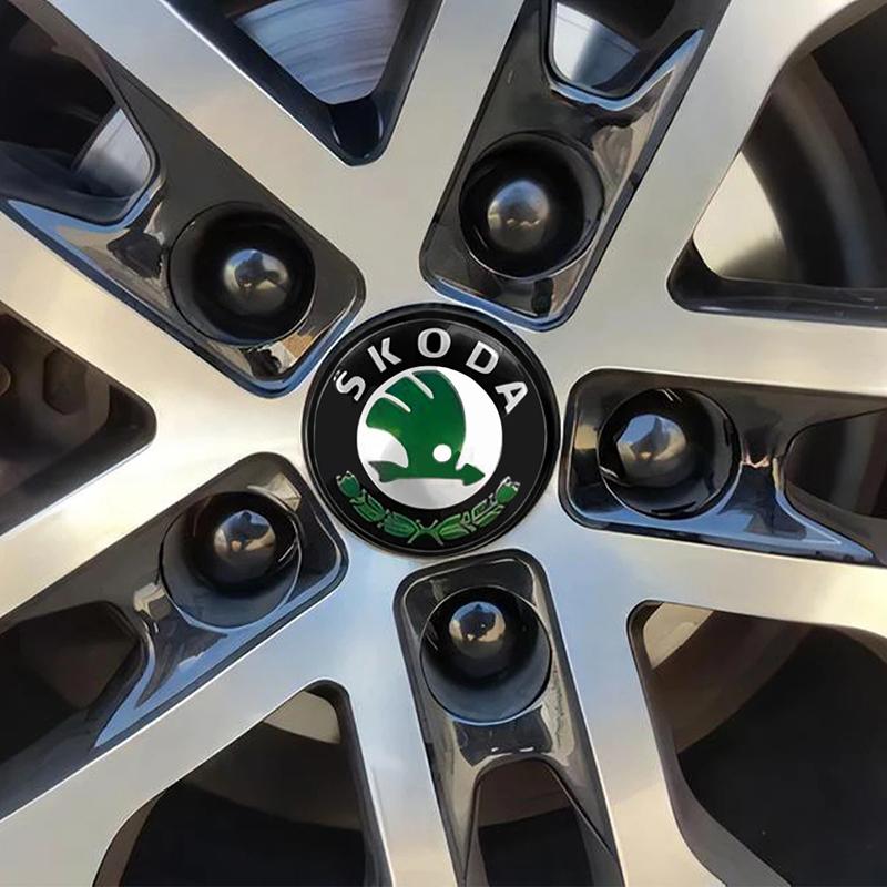 2025 Новые 4 шт. 55/65 мм Автомобильный значок Колпачки центральных ступиц колес Для Skoda Octavia Kodiaq Enyaq iV Kamiq Scala Superb Fabia Yeti Vi
