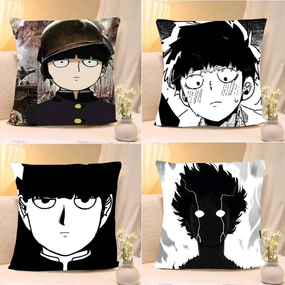 Anime MmOBPSYCHO Kawaii Throw Pillow Covers Pattern Cushion Cover Suitable For Sofa Bedroom Car Pillow Cover