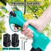21V Cordless Pruner Electric Pruning Shear Trimmer Cutter Efficient Fruit Tree Bonsai Garden Scissors with Lithium-ion Battery