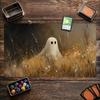 Vintage Oil Painting Forest Ghost Game Playmat Non Slip Rubber Extended Table Mat For Trading Card Game And Tabletop Card Gaming