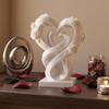 Modern Heart Rose Ornament Romantic Heart Statue Ornament Creative Love Ornament  Valentine’s Gift