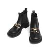 Ботильоны в стиле панк на платформе женские из искусственной кожи челси ботильоны с металлической цепочкой эластичная женская обувь на низком толстом каблуке ручная работа 42 43