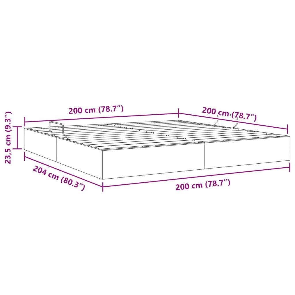 Ottoman Bed Frame with Storage Dark Gray 200 x 200 cm Velvet