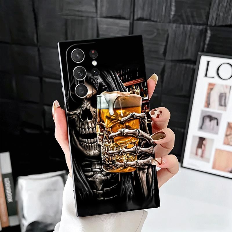 Смешной летний мягкий чехол-бабл с пивом для Samsung Galaxy S26 S25 Edge S24 Ultra S23 Plus S22 S21 FE S20 Черная задняя крышка