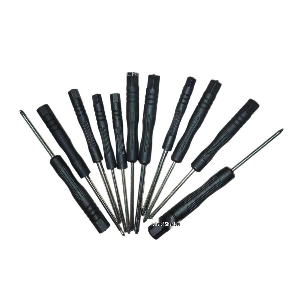 Черный мини-набор крестовых и плоских отверток: Многофункциональный, для ремонта мобильных телефонов и игрушек, с предустановленными насадками