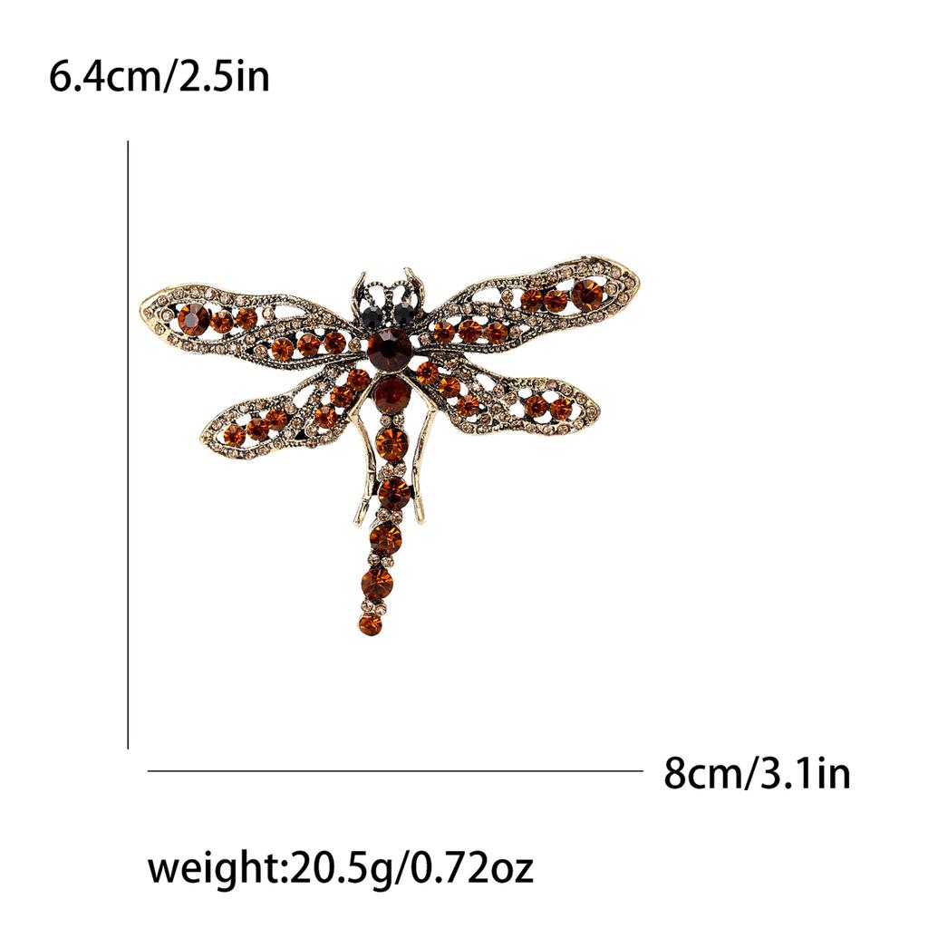 Fashion Retro Rhinestone Dragonfly Brooch, Niche High-End Women'S Clothing Accessories Corsage Insect Pin