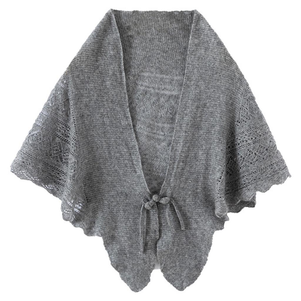 Ladies' Fashionable Cashmere Shawl With Hollowed Out Knitted Western- Button Scarf For Warmth, Small Cape
