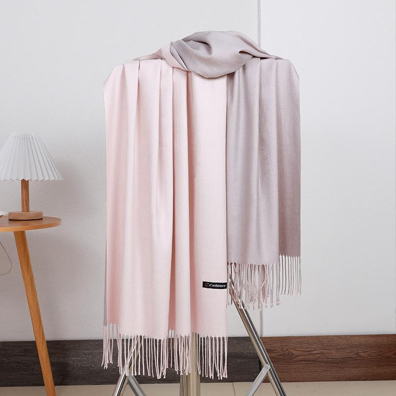Women'S Thick Warm Solid Color Scarf Autumn And Winter New Style Cashmere Scarf Versatile Wool Scarf