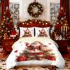 3pcs Santa Claus Printed Chipless Bedding Set Soft Dormitory Bedroom Multiple Sizes Machine Washable
