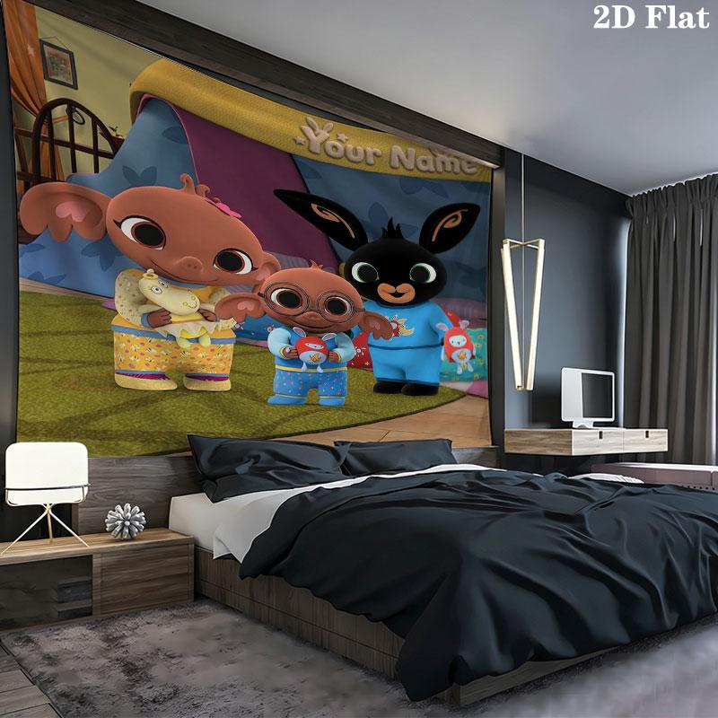 Bing Custom Name Wall Tapestry Aesthetic Wall Hanging Printed Fabric Blanket Decorative Tapestries for Bedroom Living Room Home Decor
