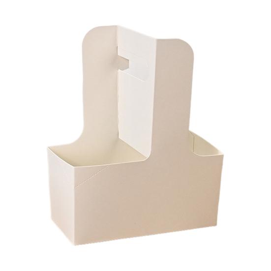 10 шт. одноразовых контейнеров для напитков на вынос, держатель для 2 или 4 стаканов из картона с ручкой, контейнер для горячих или холодных напитков для доставки еды на вынос