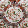 Plate Stylish Kutani Small Set of Red Painted Japanese Serving Made In Japan Set, Tableware, Ware, Plates, 5, Phoenix, Pottery, Tableware, Plate,