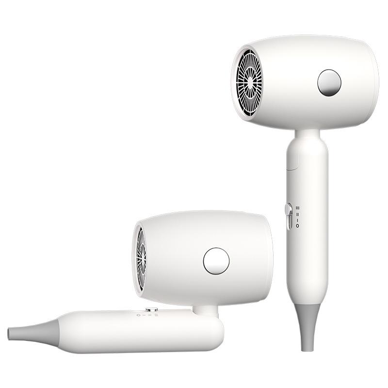 Foldable Portable Hair Dryer Blue Ionic Constant Temp Blow Dryer 3 Speed Setting For Home Dorm Use