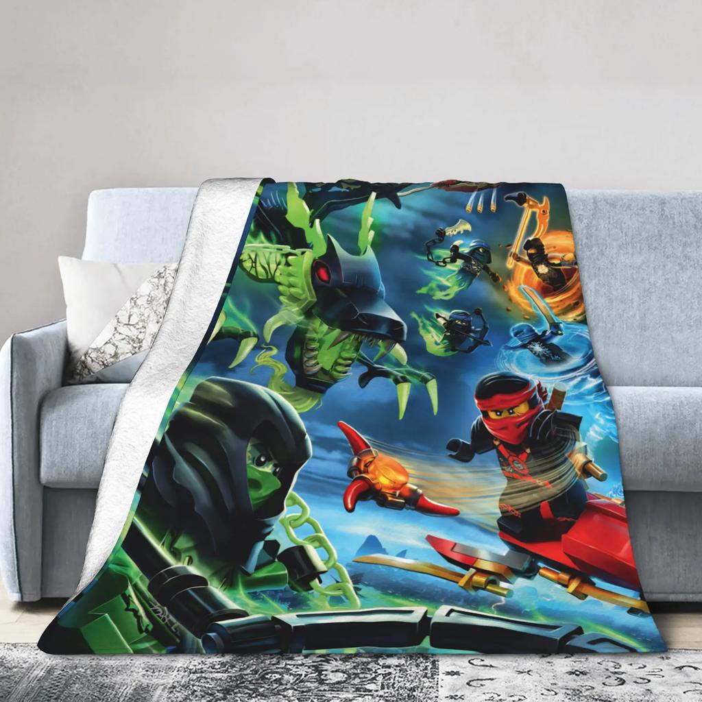 Ninjagos Flannel Throw Fashion Blanket Warm Autumn Bedspread for Living Room Sofa Bed Cover Kids Boys Girls Pattern