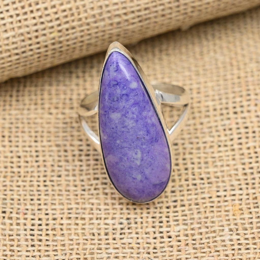 Красивый драгоценный камень чароит, ювелирные изделия ручной работы из стерлингового серебра 925 пробы для любви