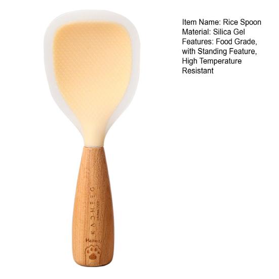 Silicone Rice Spoon Non-Stick Food Grade with Standing Feature High Temperature Resistant Rice Spoon