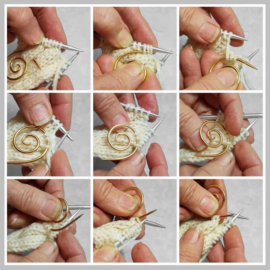 3Pcs Spiral Cable Knitting Needle Lightweight Convenient Stainless Steel Household Knitting Needle for Scarves Shawls Hats