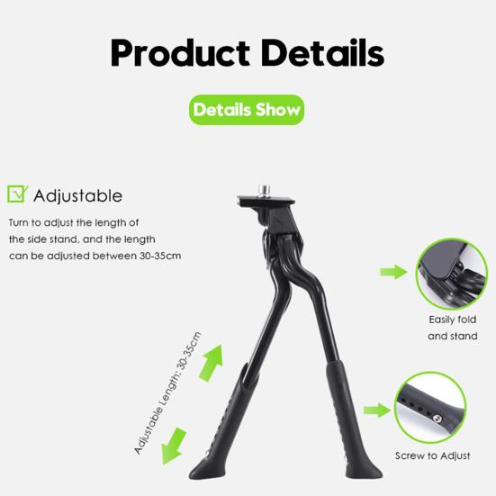 Bicycle Two-Legged Stand Adjustable Simple Installation Universal Non-Slip Bipod Bicycle Stand Mountain Bike Footrest