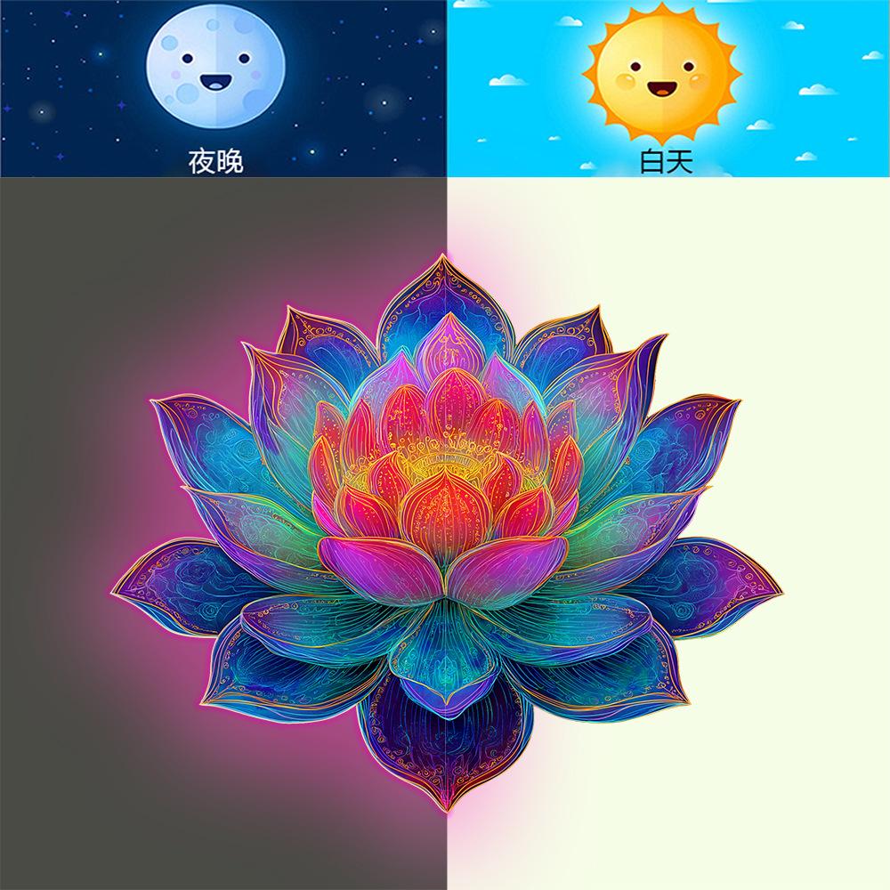 Красочные светящиеся наклейки на унитаз в виде лотоса, креативные флуоресцентные наклейки для украшения ванной комнаты