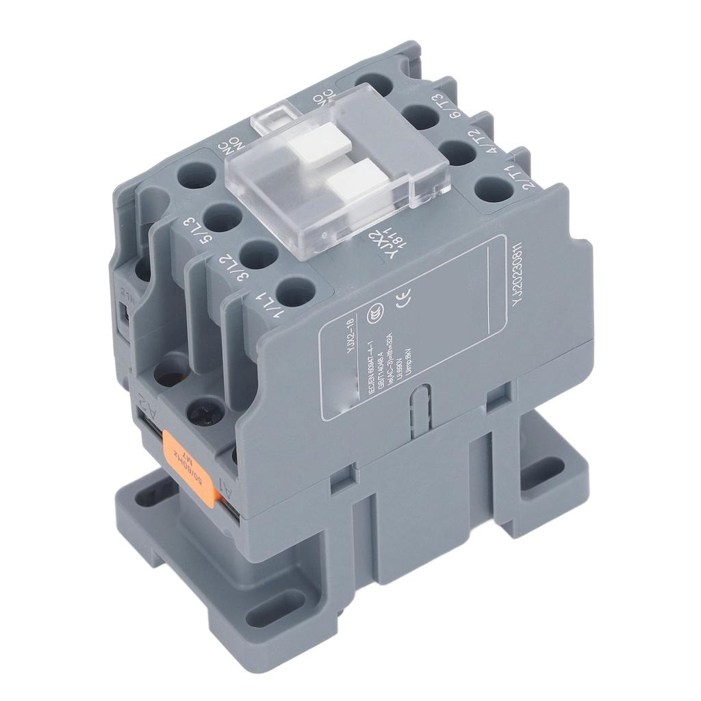 Контактор переменного тока 3-полюсный 1НО 1НЗ 18А Монтаж на рейку Серебряные контакты Низковольтный контроллер двигателя 220В