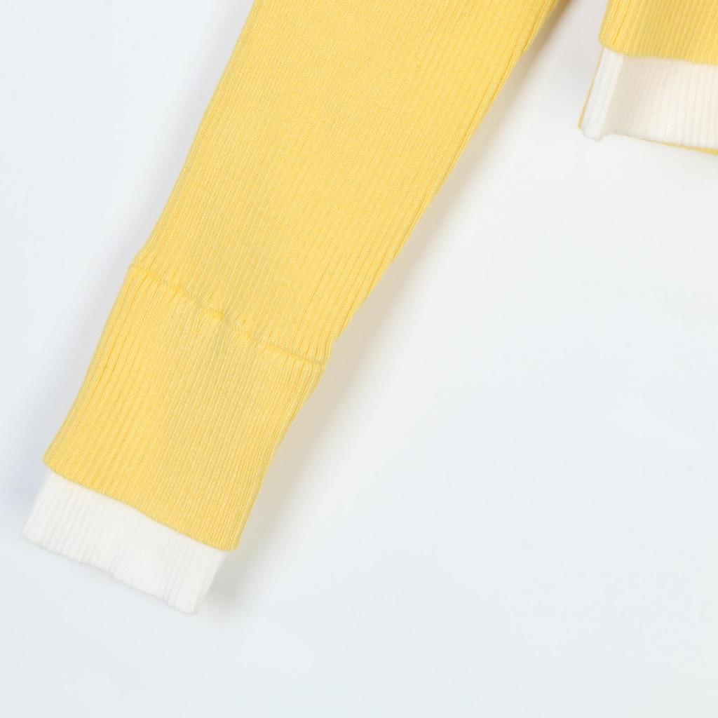 Женский французский ретро вязаный кардиган: V-образный вырез, Длинный рукав, Отделанный бисером, Имитация двойки, Короткий топ с цветными блоками