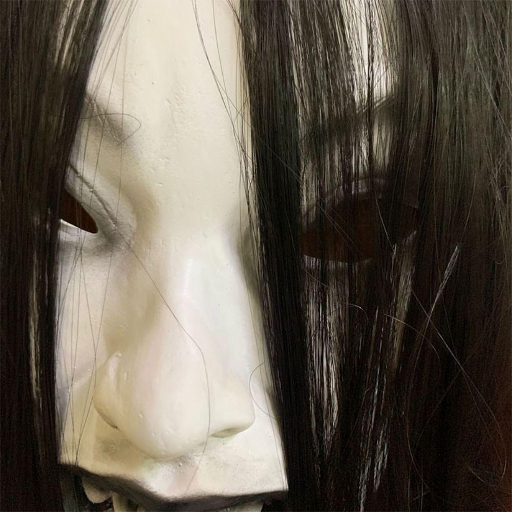 Latex Mask Halloween Decoration Long Hair Party Cosplay Costume Creepier Headgear Ghost House