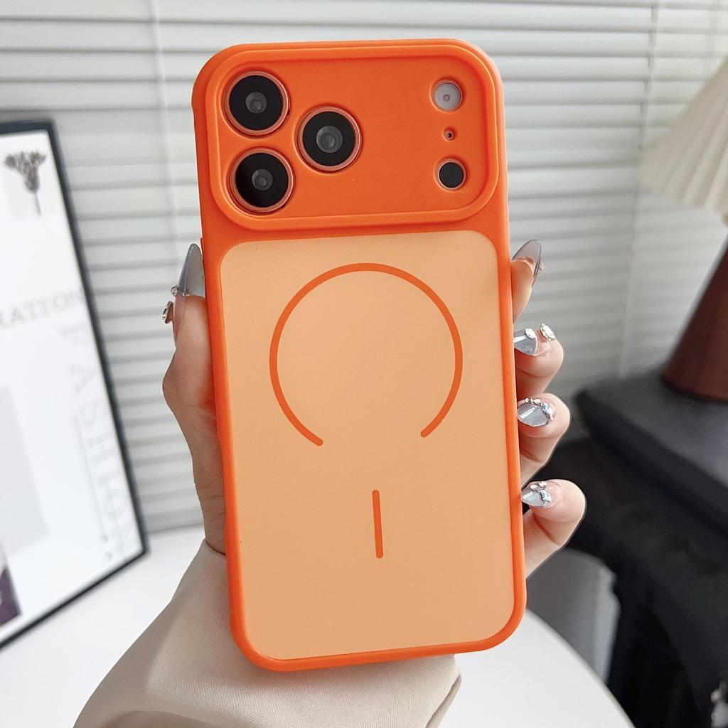 iPhone 17 Pro Max Matte Magnetic Case, Contrasting Colors, Drop-Proof Protective Cover, Compatible with Apple 16